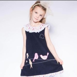 Powell Craft Birds On A Wire Cord Dress, Size 2-3Y